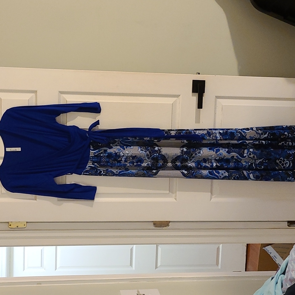 Beautiful bright blue print maxi